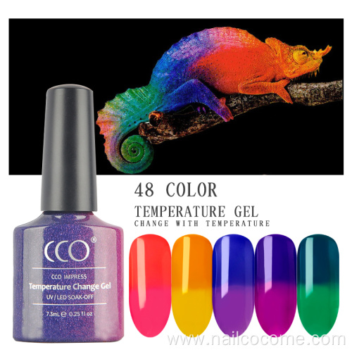 CCO Factory 24 Color 7.3 ml Thermal Changing Color Nail Polish For Nail Art Bulk